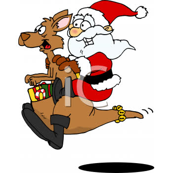 0511-0812-0117-2217_Australian_Santa_Riding_a_Kangaroo_clipart_image